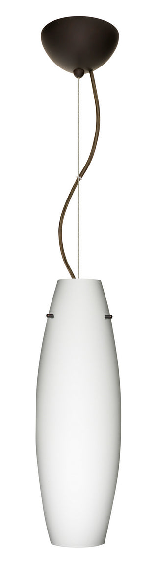 Buy bronze-with-opal-matte-18-x-6-x-6-glass-and-opal-shade Tara Pendant by Besa