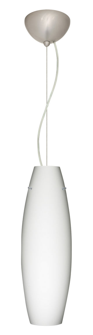 Buy satin-nickel-with-opal-matte-18-x-6-x-6-glass-and-opal-shade Tara Pendant by Besa