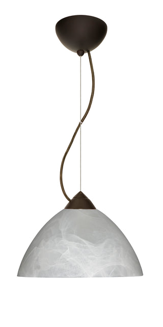 Buy bronze-with-marble-5-5-x-10-5-x-10-5-glass Tessa Pendant by Besa
