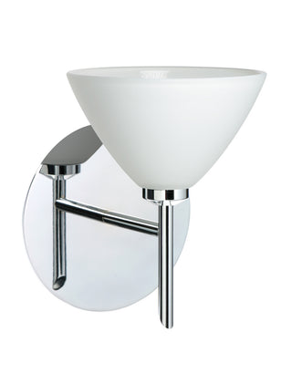 Buy chrome-with-white-2-875-x-5-x-5-glass-and-white-shade Kona Sconce by Besa