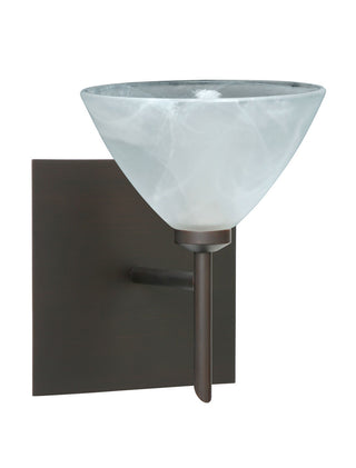 Buy bronze-with-marble-2-875-x-5-x-5-glass Domi Sconce by Besa