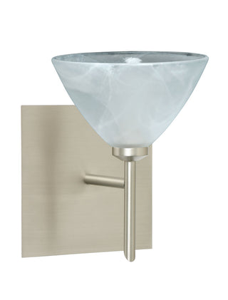 Buy satin-nickel-with-marble-2-875-x-5-x-5-glass Domi Sconce by Besa