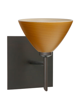Buy bronze-with-oak-2-875-x-5-x-5-glass Domi Sconce by Besa