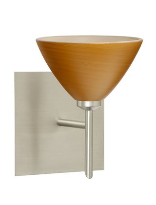 Buy satin-nickel-with-oak-2-875-x-5-x-5-glass Domi Sconce by Besa