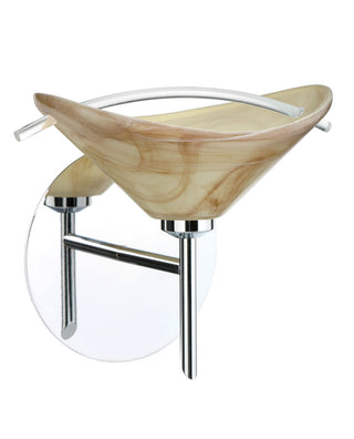 Buy chrome-with-mocha-clear-2-75-x-7-5-x-5-5-glass-and-amber-brown-shade Hoppi Sconce by Besa