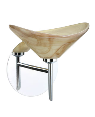 Buy chrome-with-mocha-2-75-x-7-5-x-5-5-glass-and-amber-brown-shade Hoppi Sconce by Besa