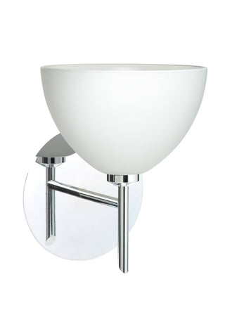 Buy chrome-with-white-4-x-6-x-6-glass-and-white-shade Brella Sconce by Besa