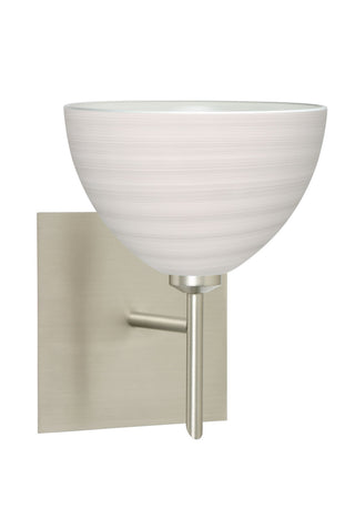 Buy satin-nickel-with-chalk-4-x-6-x-6-glass Brella Sconce by Besa