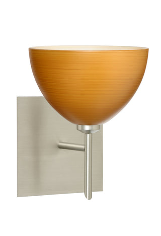 Buy satin-nickel-with-oak-4-x-6-x-6-glass Brella Sconce by Besa