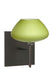Bronze with Chartreuse 3.125``x 5.375``x 5.375`` Glass