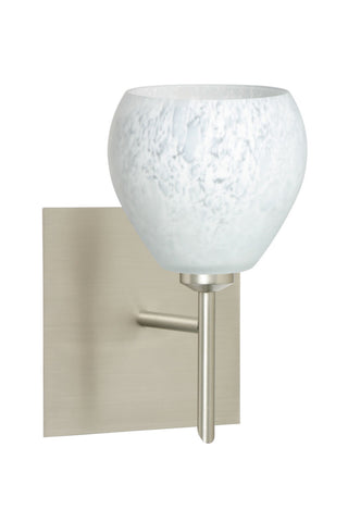 Buy satin-nickel-with-carrera-3-875-x-4-125-x-4-125-glass Tay Tay Sconce by Besa