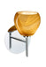 Chrome with Honey 3.875``x 4.125``x 4.125`` Glass and Amber/Brown Shade