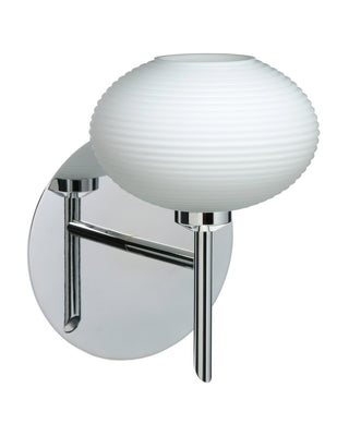 Buy chrome-with-opal-matte-3-x-4-75-x-4-75-glass-and-opal-shade Lasso Sconce by Besa