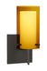 Bronze with Transparent Armagnac/Opal 7``x 4``x 4`` Glass and Amber/Brown Shade