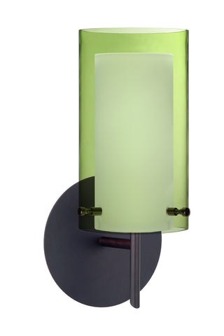 Buy bronze-with-transparent-olive-opal-7-x-4-x-4-glass-and-green-shade Pahu Sconce by Besa