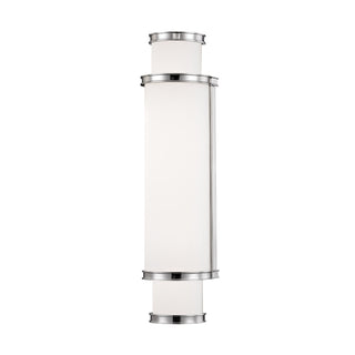 Buy polished-nickel-with-opal-matte-glass-and-white-shade Malcolm Vanity by Hudson Valley