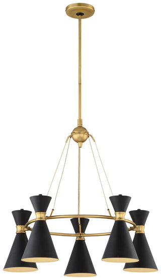 Buy honey-gold-with-matte-black-glass-and-black-shade Conic Outdoor (Damp) Chandelier by George Kovacs
