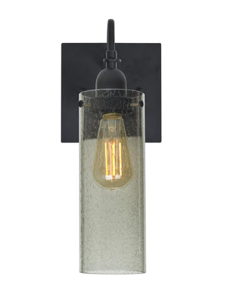 Buy black-with-moss-bubble-10-x-3-5-x-3-5-glass-and-amber-brown-shade Juni Sconce by Besa