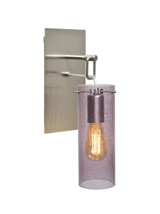 Buy satin-nickel-with-plum-bubble-10-x-3-5-x-3-5-glass-and-purple-shade Juni Sconce by Besa