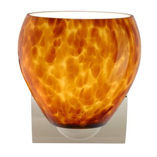 Buy chrome-with-amber-cloud-5-25-x-5-875-x-5-875-glass-and-amber-brown-shade Bolla Sconce by Besa