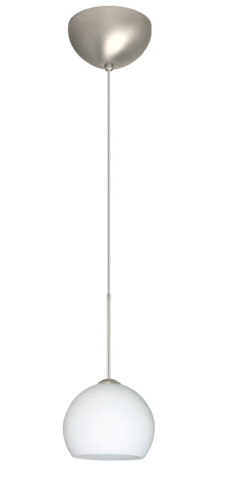 Buy satin-nickel-with-opal-matte-3-875-x-4-75-x-4-75-glass-and-opal-shade Palla Pendant by Besa