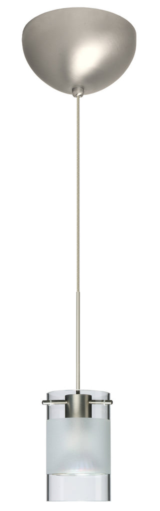 Buy satin-nickel-with-clear-frost-4-x-2-375-x-2-375-glass Scope Pendant by Besa