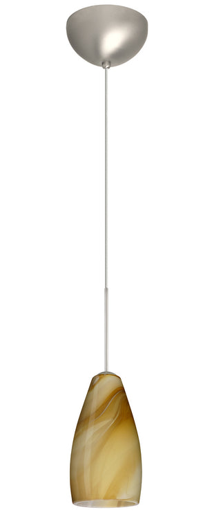 Buy satin-nickel-with-honey-7-5-x-4-x-4-glass-and-multicolor-shade Karli Pendant by Besa
