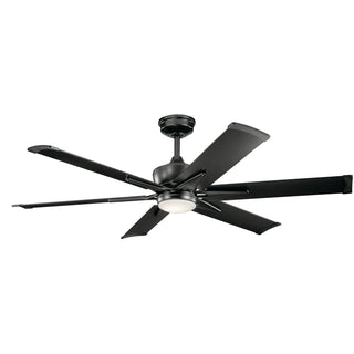 Buy satin-black-finish-with-satin-black-blades Szeplo Patio Outdoor (Wet) Ceiling Fan with Light by Kichler