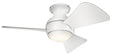Sola Outdoor (Wet) Flush Mount Ceiling Fan with Light by Kichler