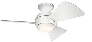 Buy matte-white-finish-with-matte-white-blades Sola Outdoor (Wet) Hugger Ceiling Fan with Light by Kichler
