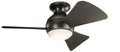 Sola Outdoor (Wet) Flush Mount Ceiling Fan with Light by Kichler