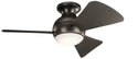 Sola Outdoor (Wet) Flush Mount Ceiling Fan with Light by Kichler