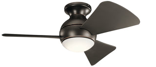 Buy olde-bronze-finish-with-brown-blades Sola Outdoor (Wet) Hugger Ceiling Fan with Light by Kichler
