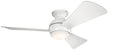 Sola Outdoor (Wet) Flush Mount Ceiling Fan with Light by Kichler