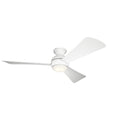 Sola Outdoor (Wet) Flush Mount Ceiling Fan with Light by Kichler