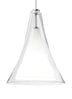 Satin Nickel with Cone shaped glass shade Glass and Clear Shade
