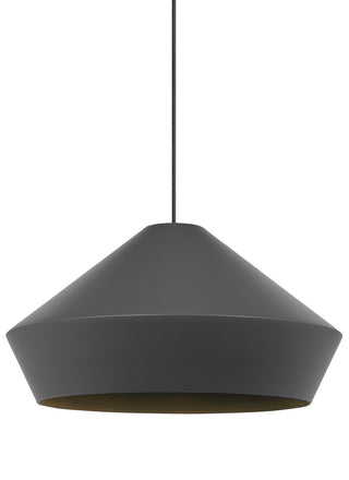 Buy chrome-with-spun-metal-shade-glass-and-silver-gray-shade Brummel Pendant by Visual Comfort Modern