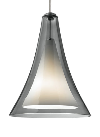 Buy satin-nickel-with-cone-shaped-glass-shade-glass Melrose Pendant by Visual Comfort Modern