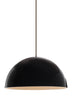 Black with Sleek and glossy spun metal shade Glass and Black Shade