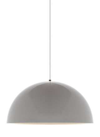 Buy black-with-sleek-and-glossy-spun-metal-shade-glass Powell Street Outdoor (Damp) Pendant by Visual Comfort Modern