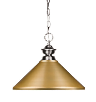 Buy brushed-nickel-with-satin-gold-glass Pendant Lights Pendant by Z-Lite