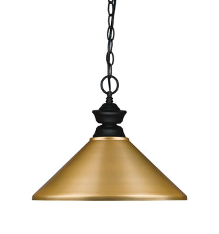 Buy matte-black-with-satin-gold-glass Pendant Lights Pendant by Z-Lite