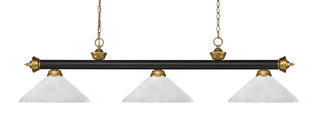 Buy bronze-satin-gold-with-white-linen-glass Riviera Billiard by Z-Lite