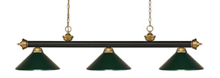 Buy bronze-satin-gold-with-dark-green-glass-and-green-shade Riviera Billiard by Z-Lite
