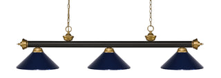 Buy bronze-satin-gold-with-navy-blue-glass-and-blue-shade Riviera Billiard by Z-Lite