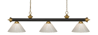 Buy bronze-satin-gold-with-white-glass-and-white-shade Riviera Billiard by Z-Lite