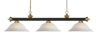 Buy bronze-satin-gold-with-white-mottle-glass-and-white-shade Riviera Billiard by Z-Lite