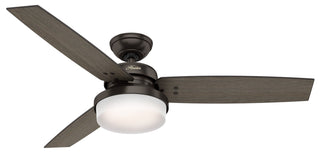 Buy premier-bronze-finish-with-greyed-walnut-and-reversible-dark-mahogany-blades Sentinel Ceiling Fan with Light by Hunter