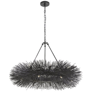 Buy aged-iron-and-black-shade Strada Chandelier by Visual Comfort Signature