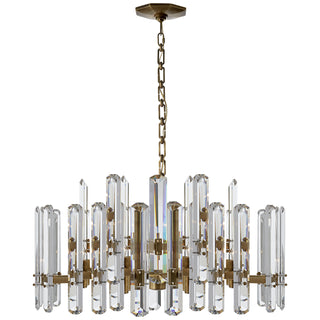 Buy hand-rubbed-antique-brass-with-crystal-glass-and-clear-shade Bonnington Outdoor (Damp) Chandelier by Visual Comfort Signature
